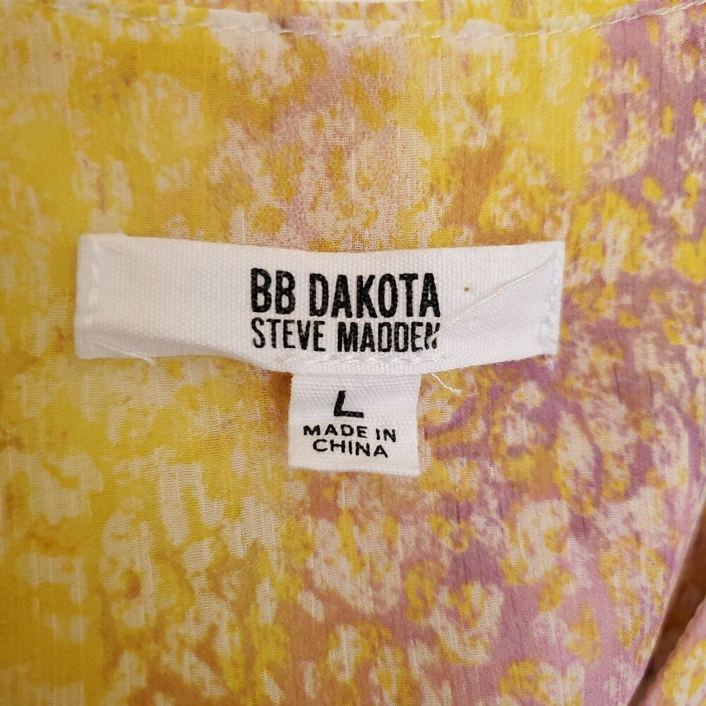 Steve Madden Women's Bb Dakota The Dreamy Mini Dress Size Large Yellow - Picture 5 of 15